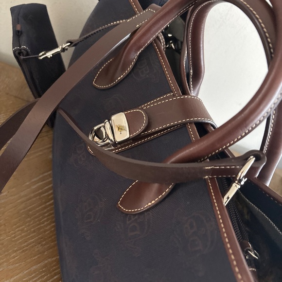 Dooney & Bourke Navy Monogram Signature Dual Handle Tote Shoulder Handbag - Picture 6 of 10